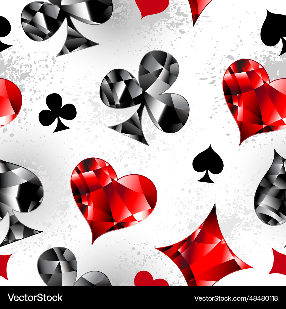 Seamless pattern with playing symbols vector image