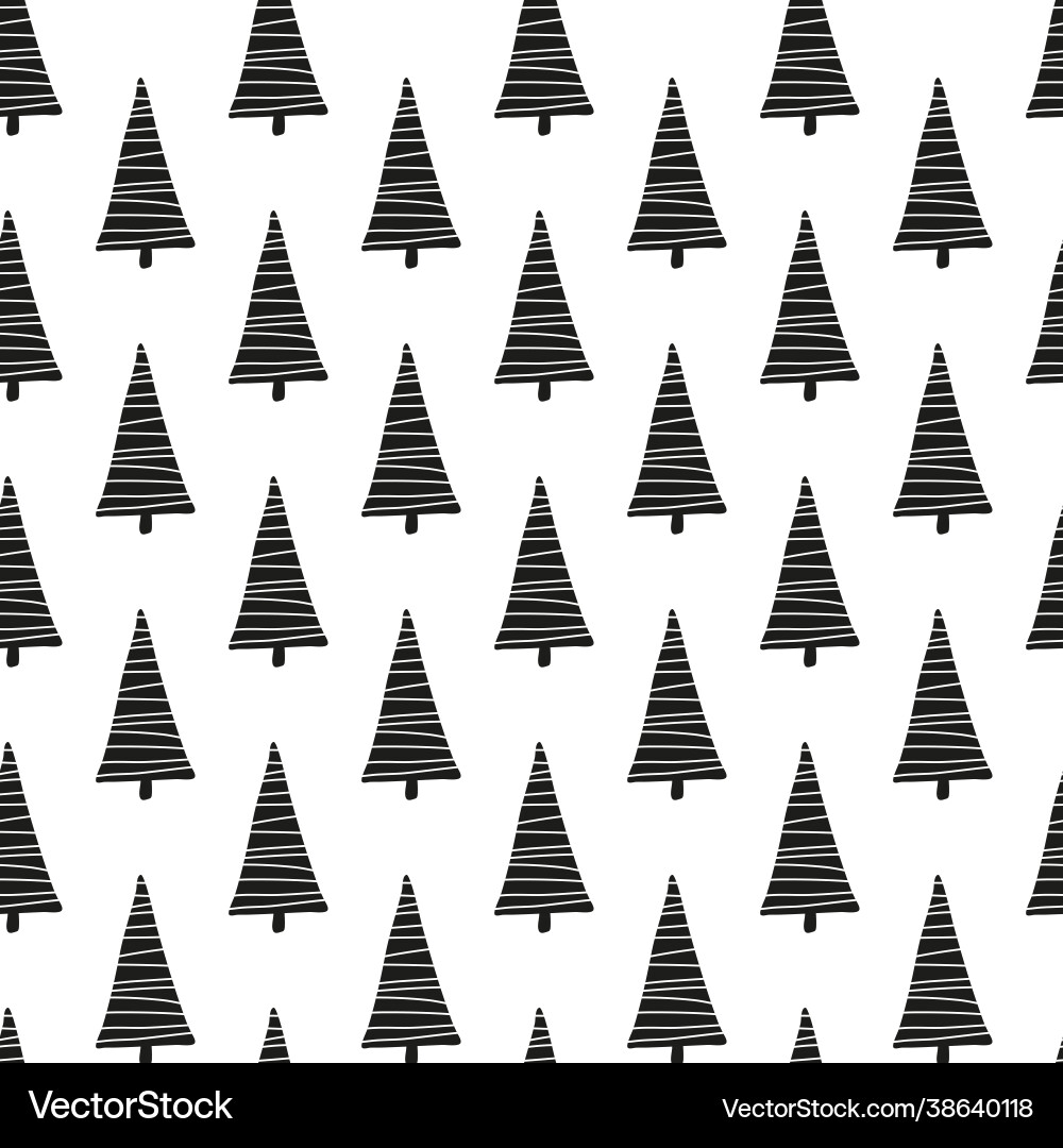 Seamless pattern with scandinavian fir trees Seamless pattern with scandinavian fir trees vector image