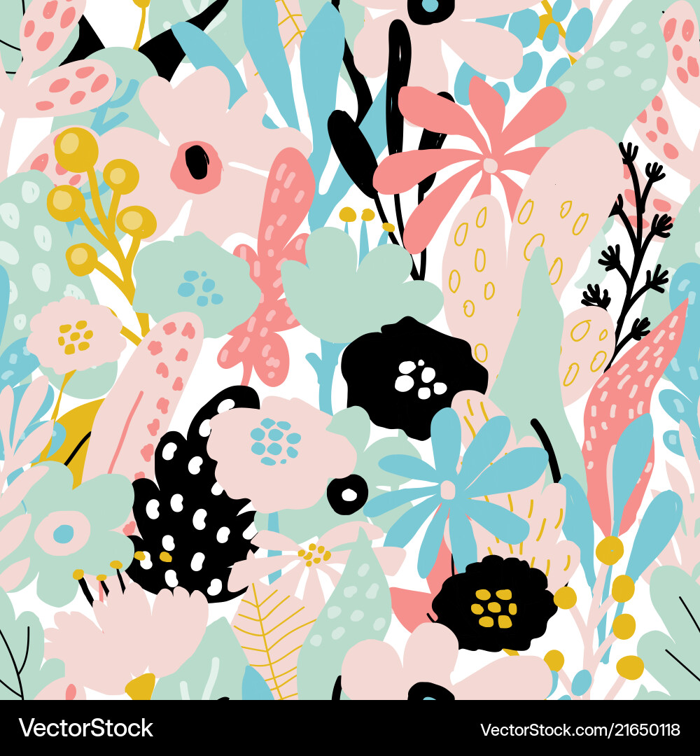 Seamless repeating pattern with floral elements Seamless repeating pattern with floral elements vector image