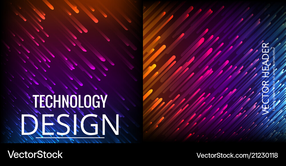 Set of abstract technology web banner Set of abstract technology web banner vector image