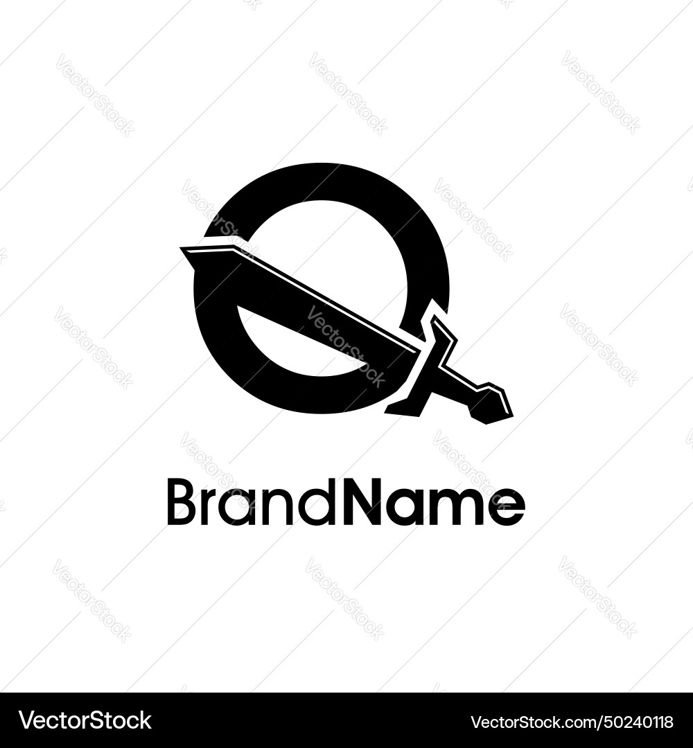 Simple and modern initial q sword logo Simple and modern initial q sword logo vector image