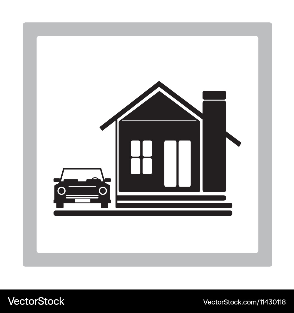 Startseite mit Auto Icon Vektorbild