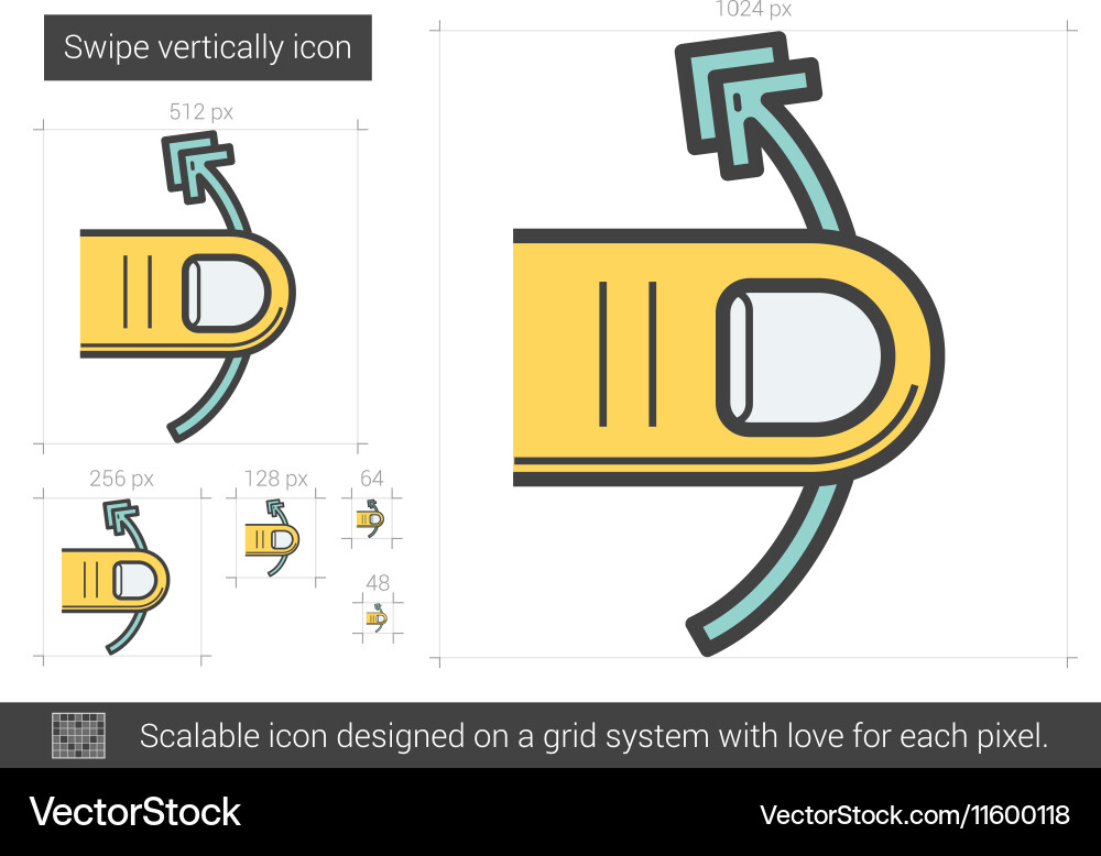 Swipe vertically line icon vector image