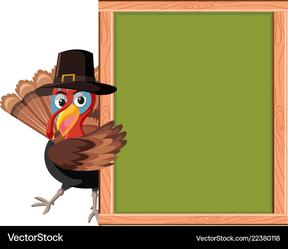 Turkey with empty frame vector image