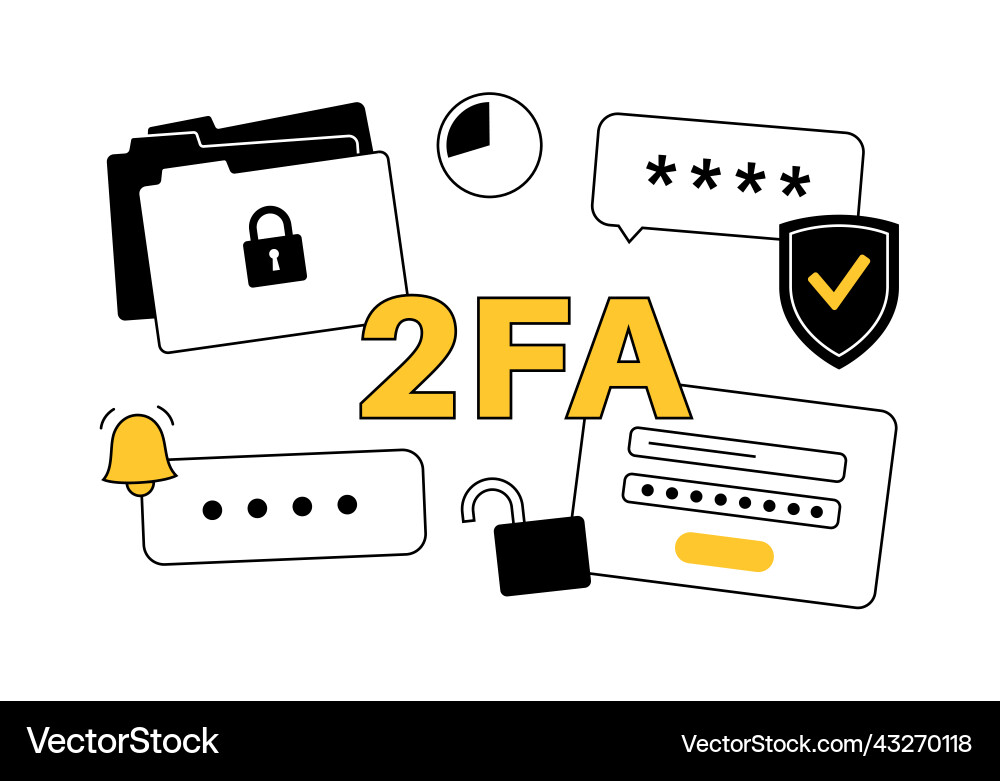 Two-Factor Authentication Security vector image