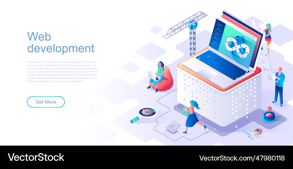 Web development landing page template program Vector Image