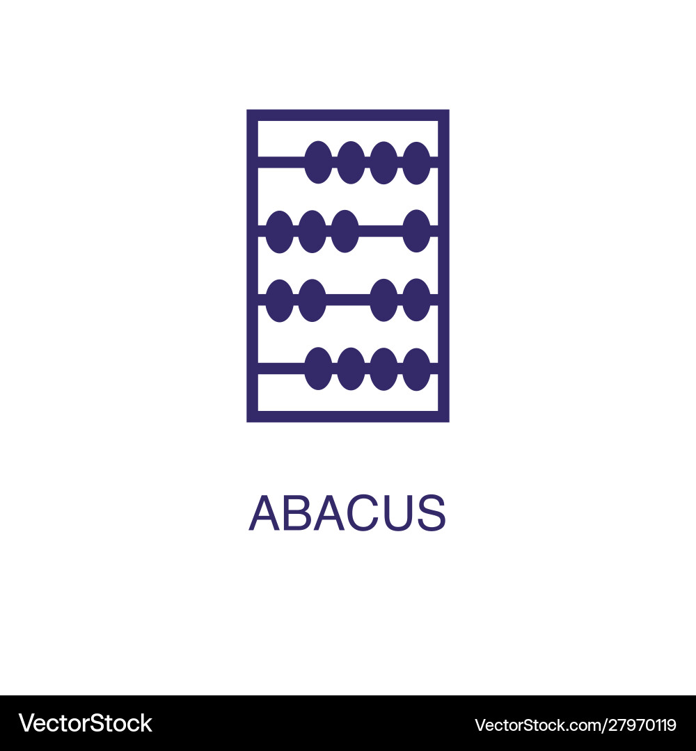 Abacus element in flat simple style on white vector image