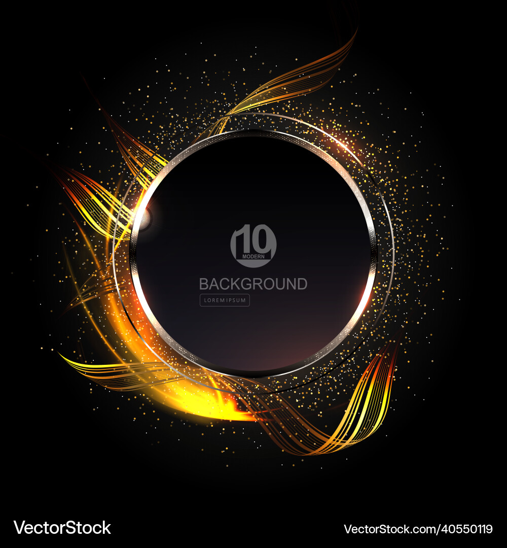 Black with a round frame shiny edging Black with a round frame shiny edging vector image