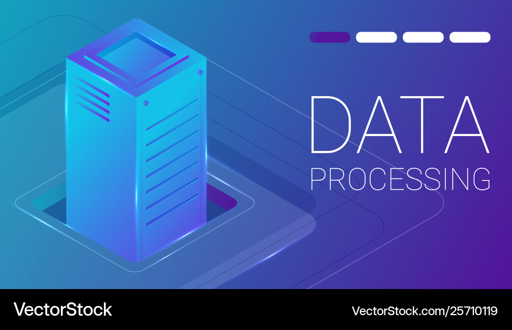 Concept big data processing energy station Concept big data processing energy station vector image