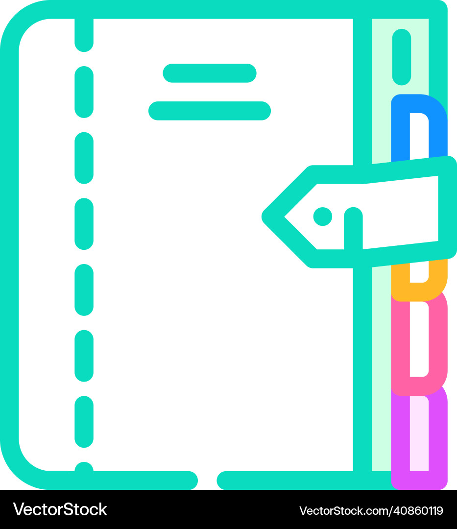 Diary with separator color icon Diary with separator color icon vector image
