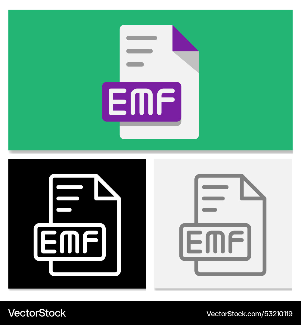 Emf document file format with flat style Emf document file format with flat style vector image