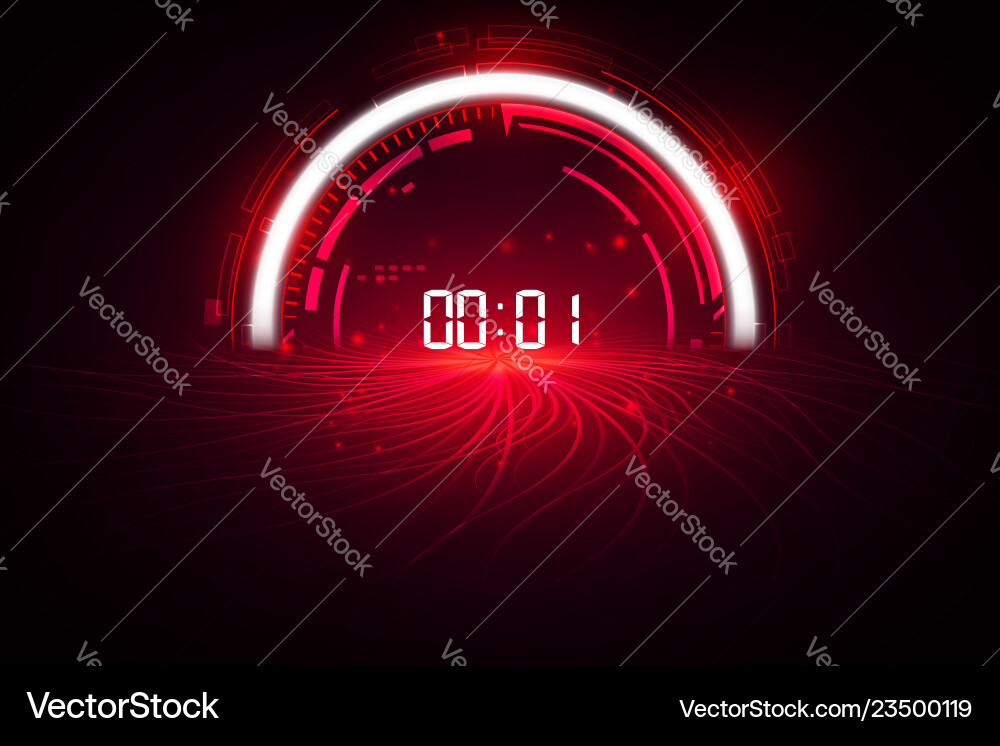 Futuristic Countdown Timer Background Vector Image