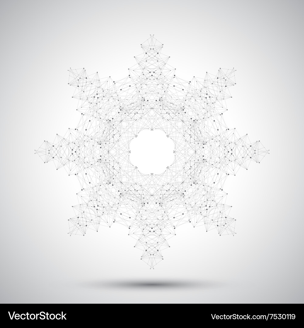 Geometric abstract form with connected line Vector Image