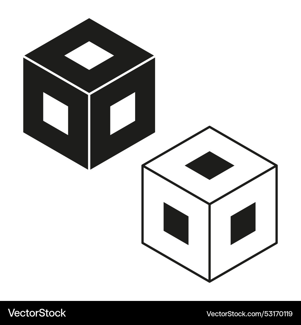 Isometric cube icons geometric 3d shapes abstract Vector Image