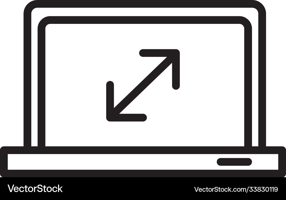 Laptop computer portable with arrows line style Laptop computer portable with arrows line style vector image