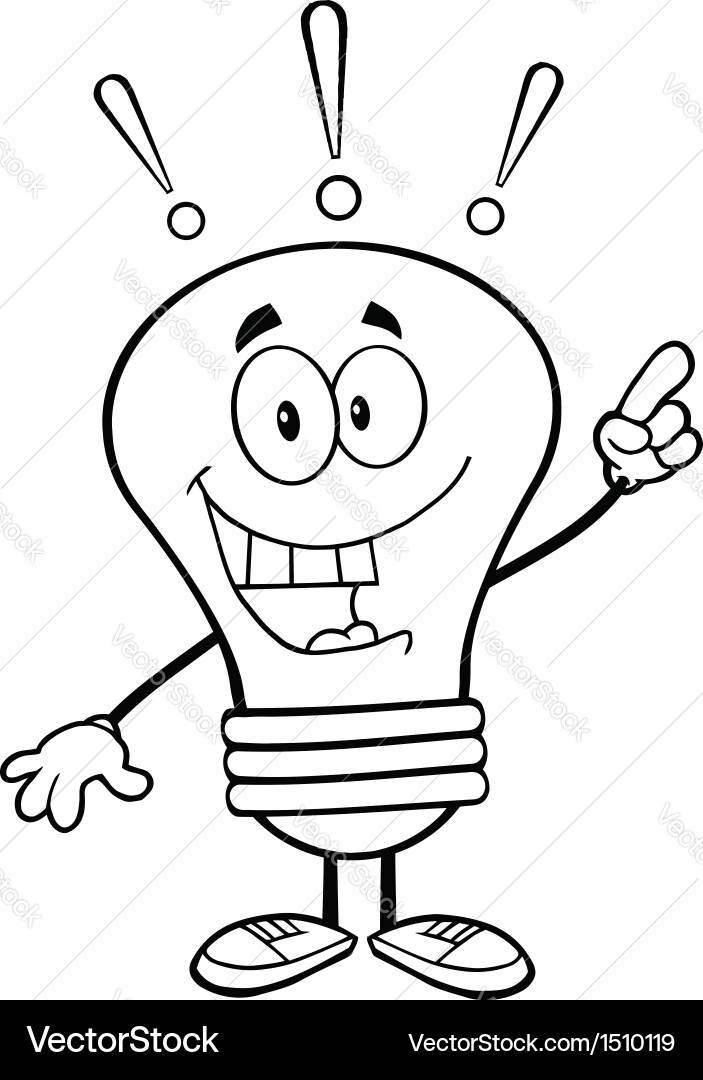 Light bulb with a bright idea Vector Image