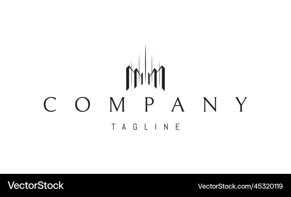 Logo on which an abstract image of columns Logo on which an abstract image of columns vector image