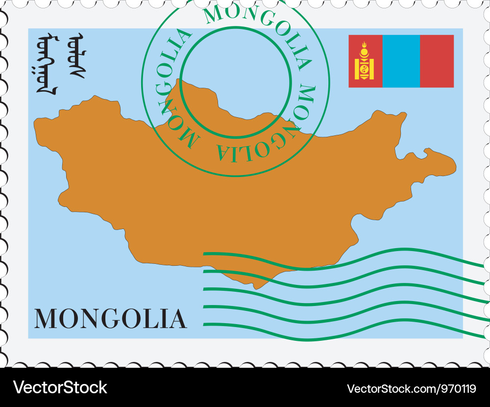 Mail to-from mongolia Vector Image