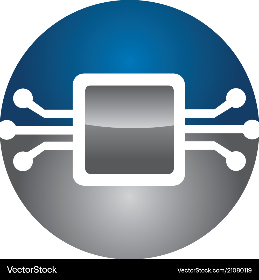 Microchip Icon - Integrated Circuit Vector Image