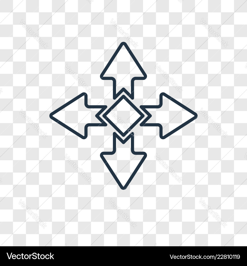 Move concept linear icon isolated on transparent vector image