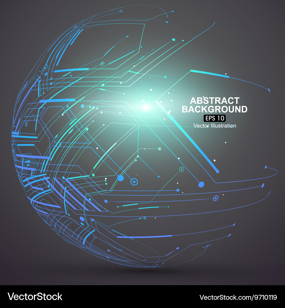 Point and curve constructed the sphere wireframe Vector Image