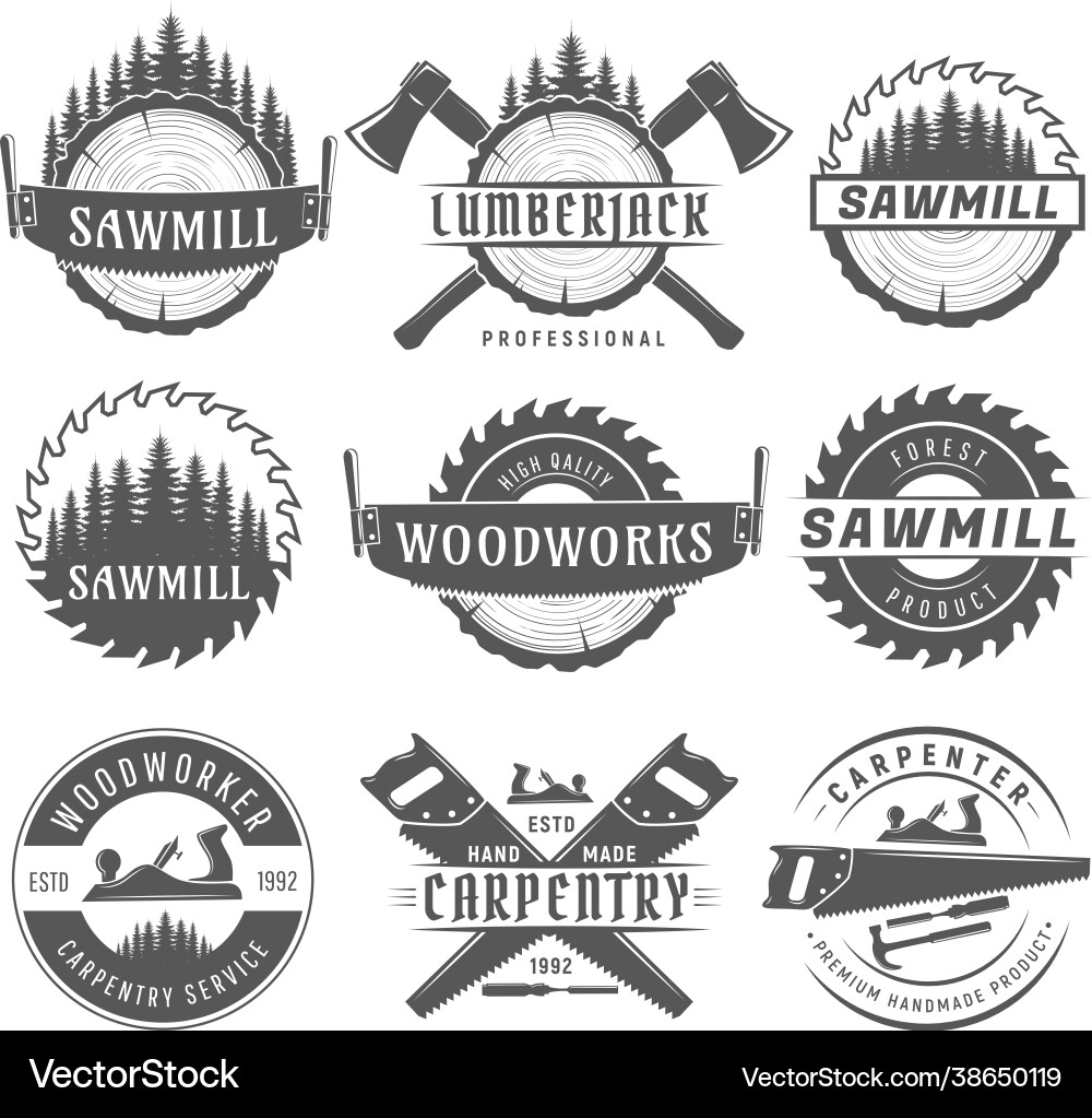 Sawmill logos Sawmill logos vector image