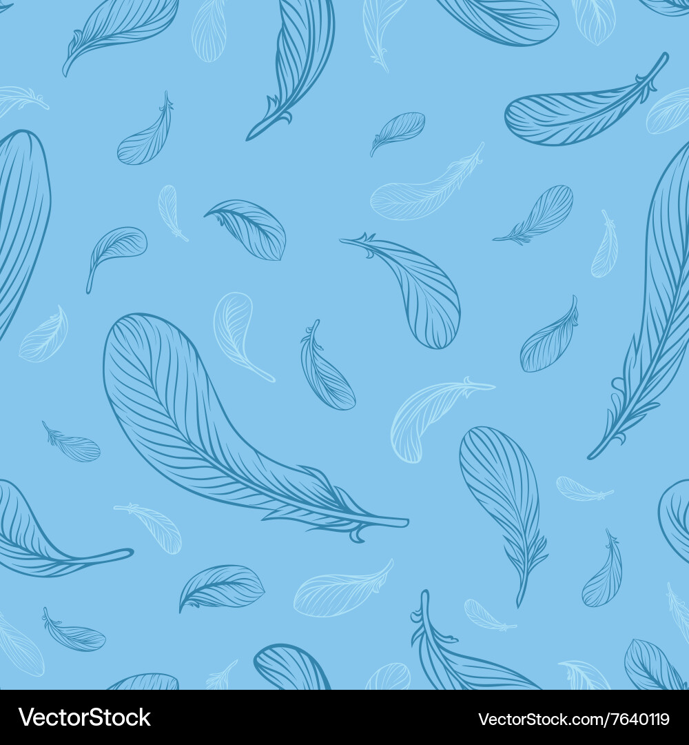 Seamless pattern with feathers Vector Image