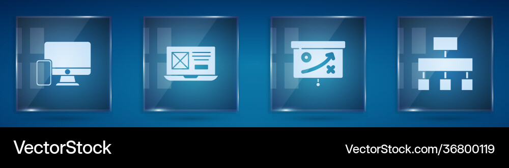 Set monitor and mobile ui ux design planning Set monitor and mobile ui ux design planning vector image