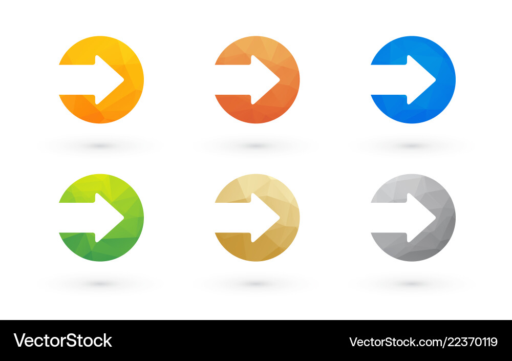 Set of colored arrows triangular motif Vector Image