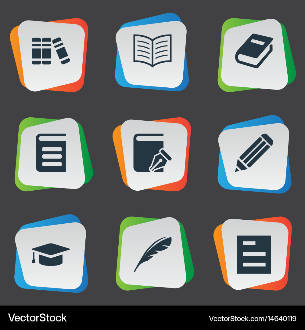 Set of simple reading icons vector image