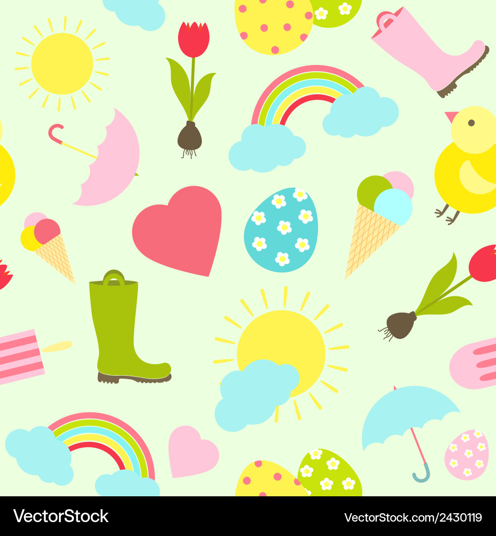 Springtime Celebration Pattern Vector Image