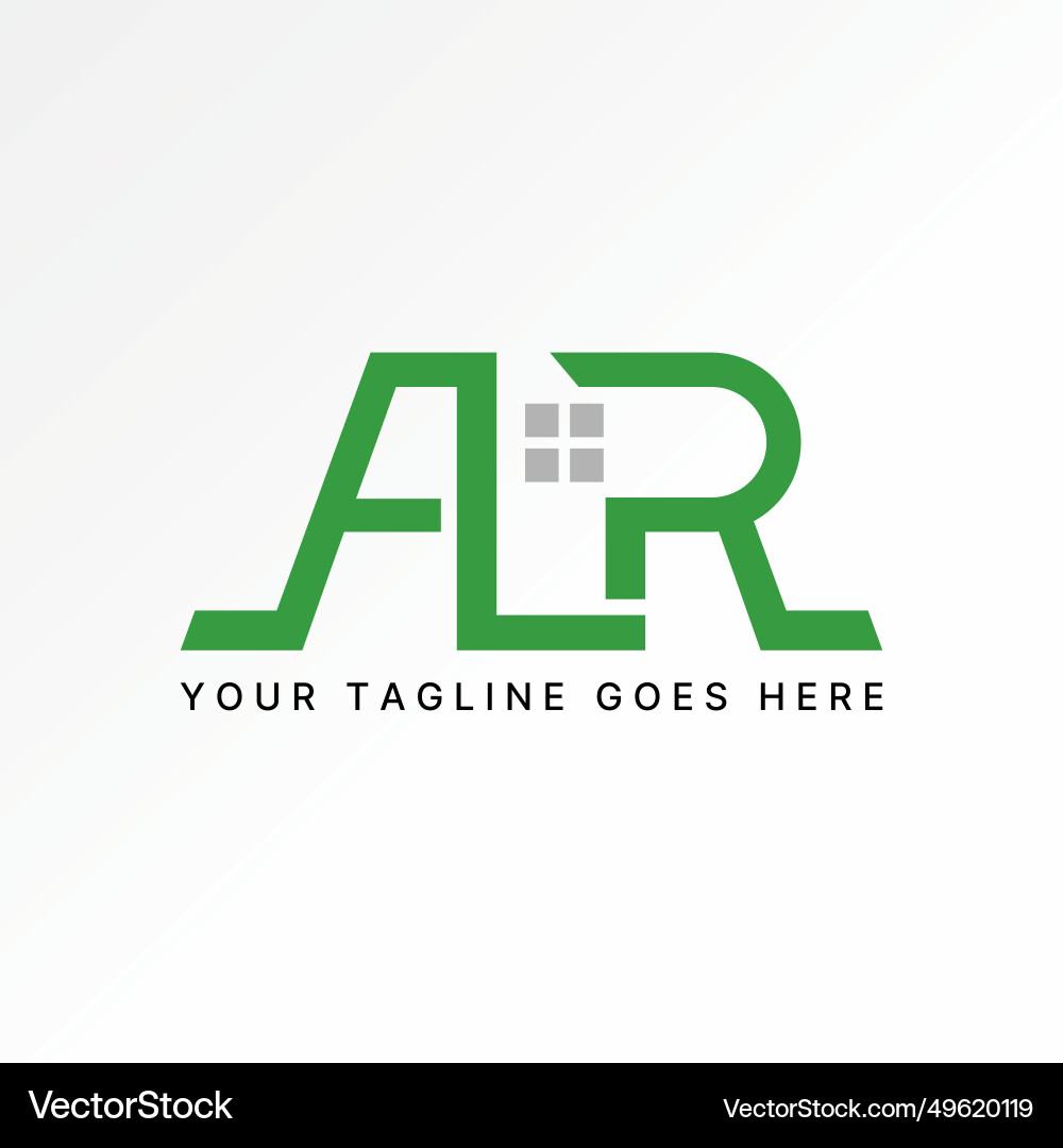 Stock letter initial alr font with window Vector Image