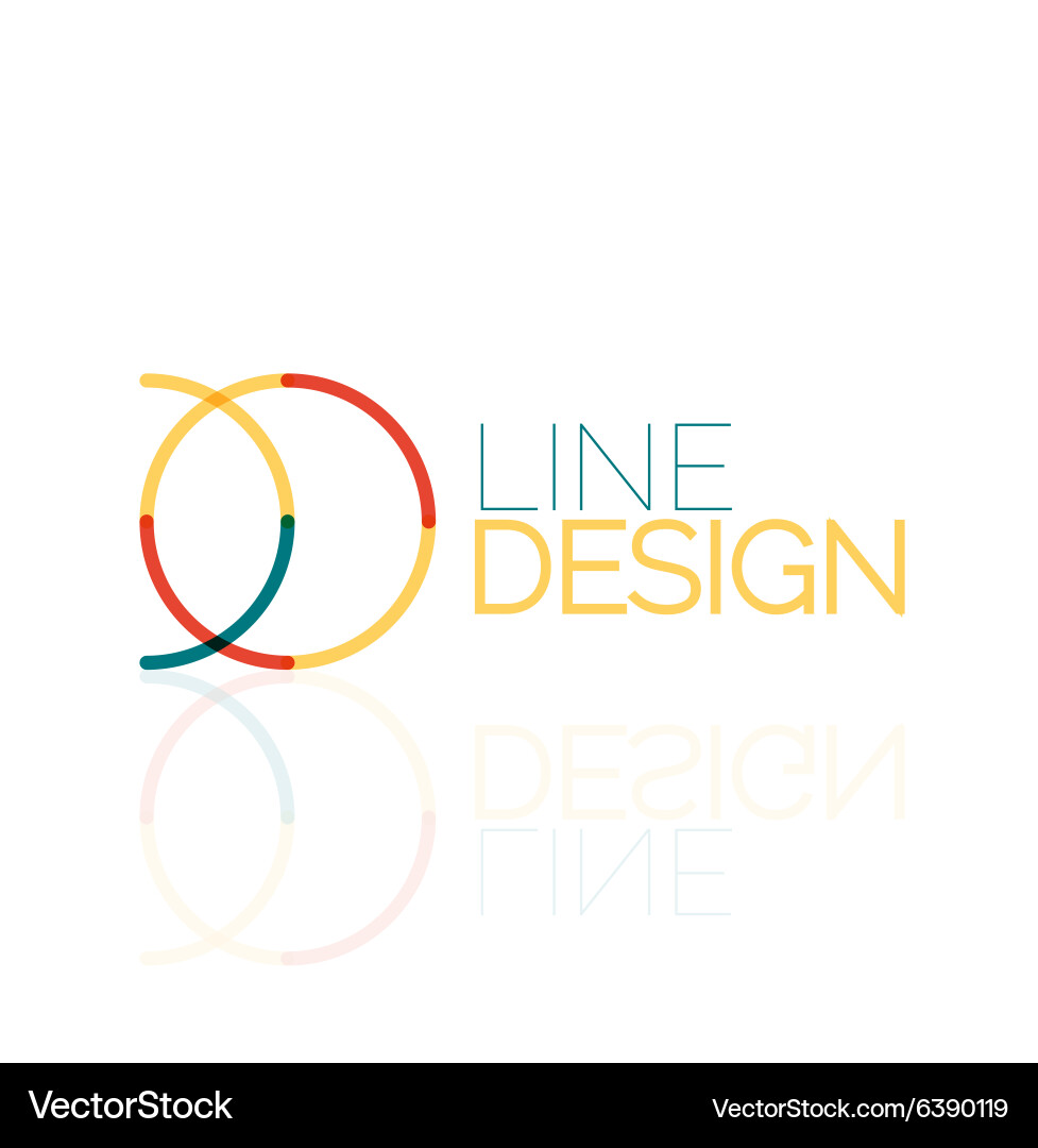 Swirl and circles outline minimal abstract vector image