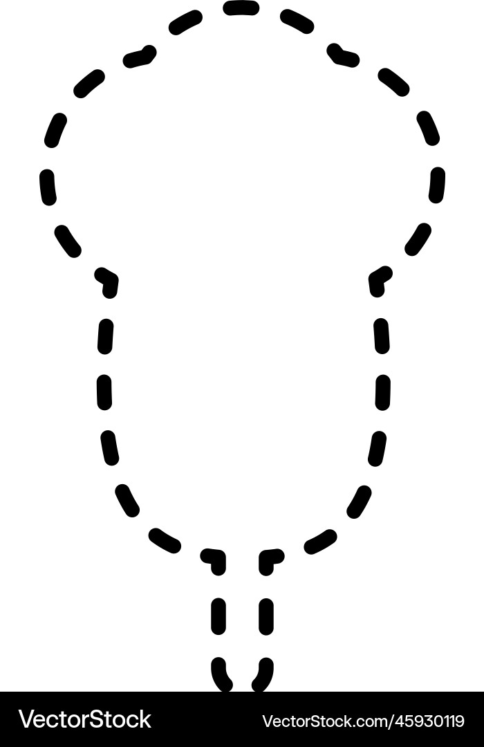 Tracing lines dotted tree outline shape vector image