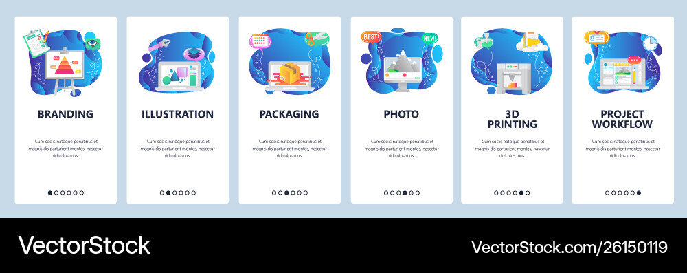 Website and mobile app onboarding screens vector image