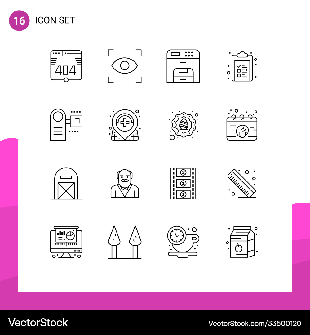 16 universal outlines set for web and mobile Vector Image