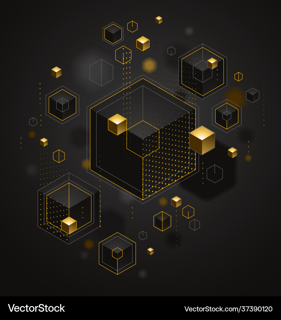 Abstract design with cluster 3d cubes Abstract design with cluster 3d cubes vector image
