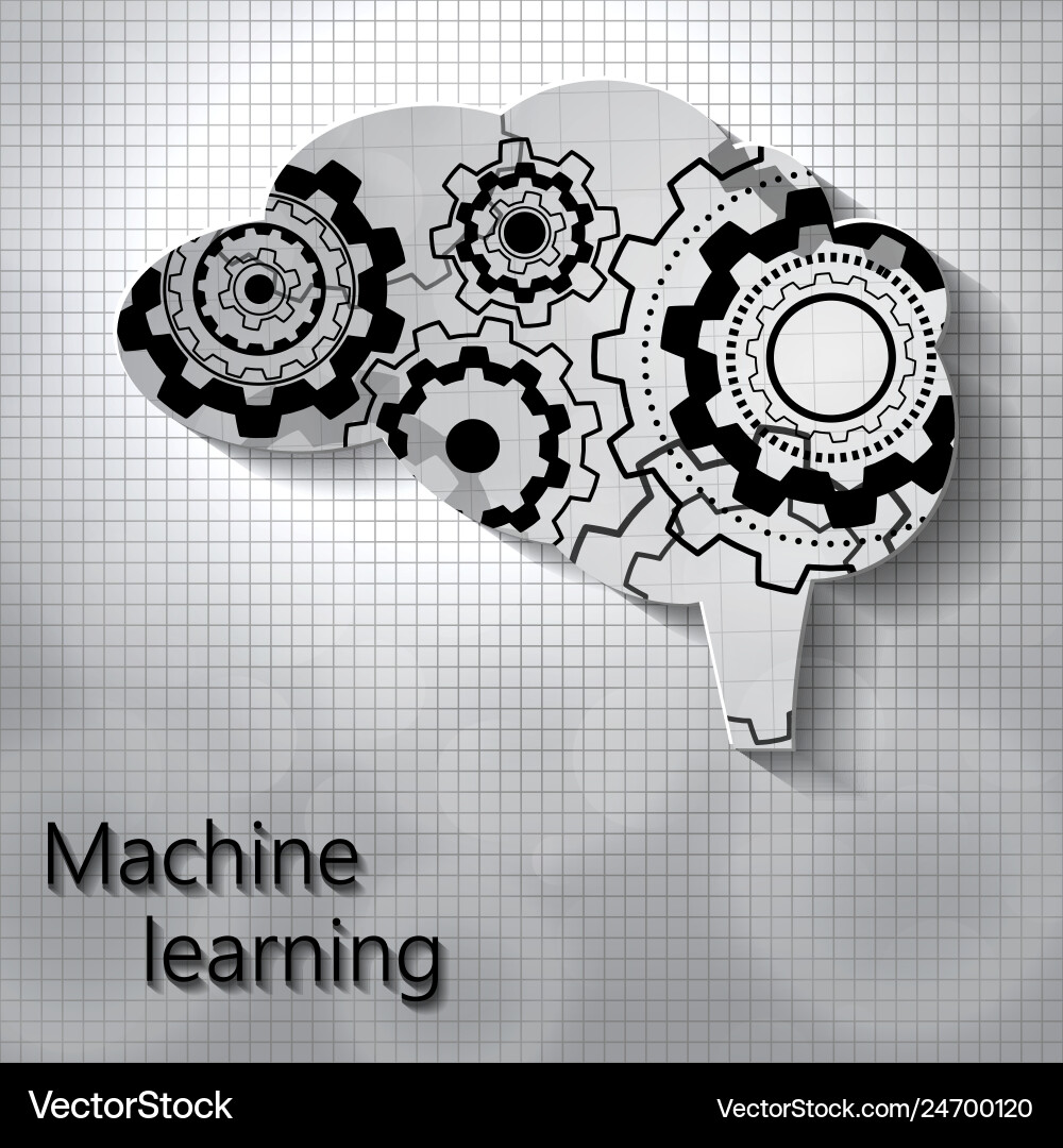 Artificial intelligence brain with gears eps 10 Vector Image