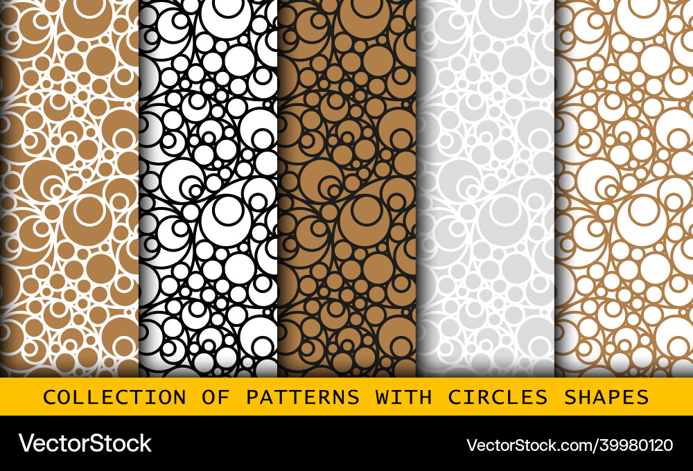 Circles & Shapes Pattern Set vector image