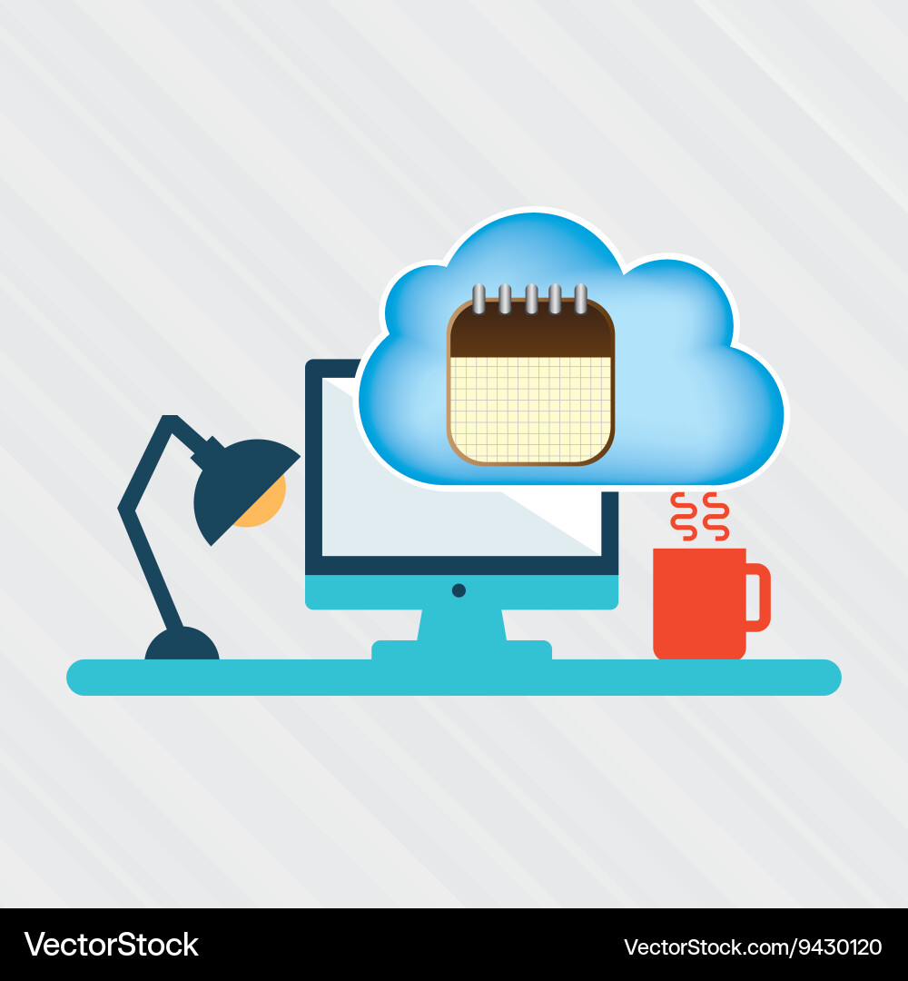 Cloud computing design vector image