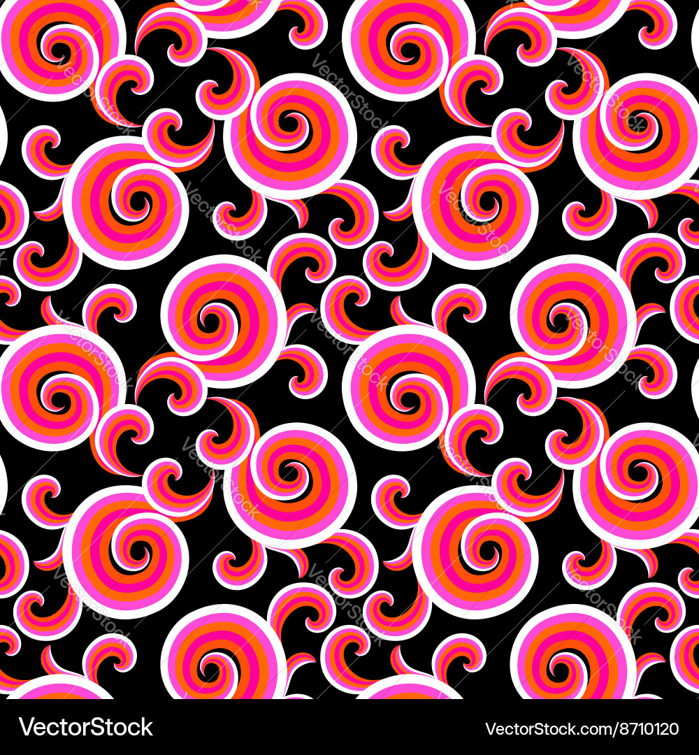 Colorful Curl and Swirl Pattern vector image