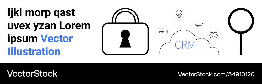 Data security and cloud crm integration Data security and cloud crm integration vector image