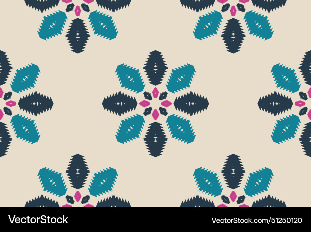 Ethnic flower ikat seamless pattern traditional Vector Image