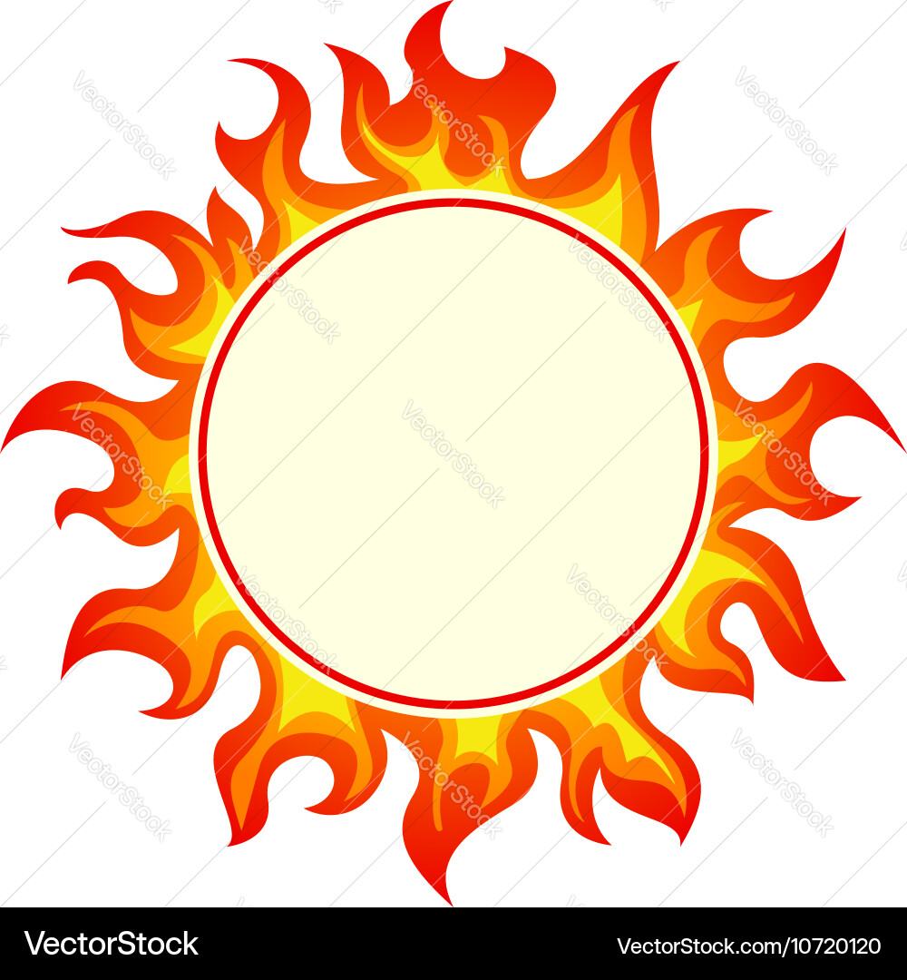 Flaming Round Frame vector image