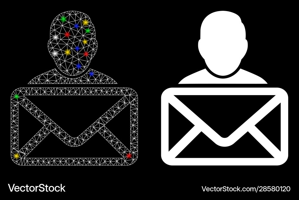 Flare mesh network mail recipient icon with Flare mesh network mail recipient icon with vector image