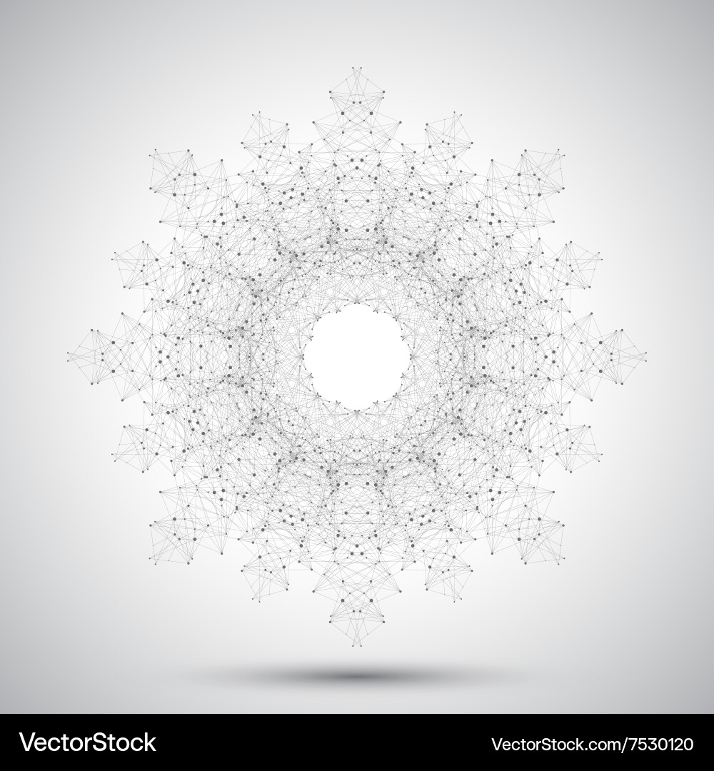 Geometric abstract form with connected line vector image