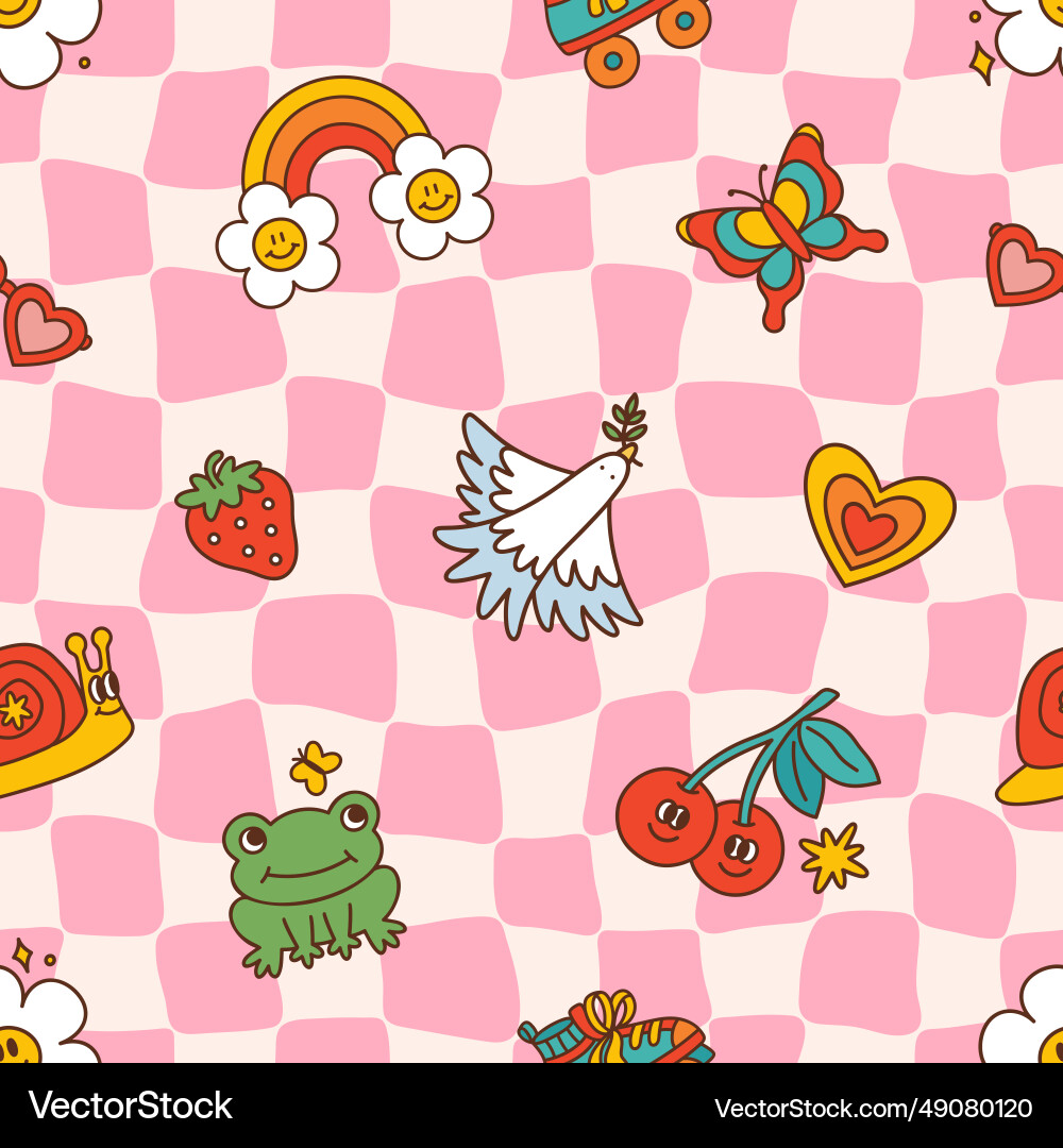 Groovy distorted chessboard background Groovy distorted chessboard background Vector Image