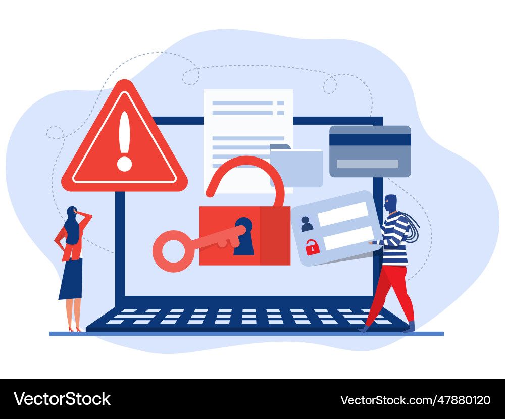Hacker activity attack stealing password cyber vector image