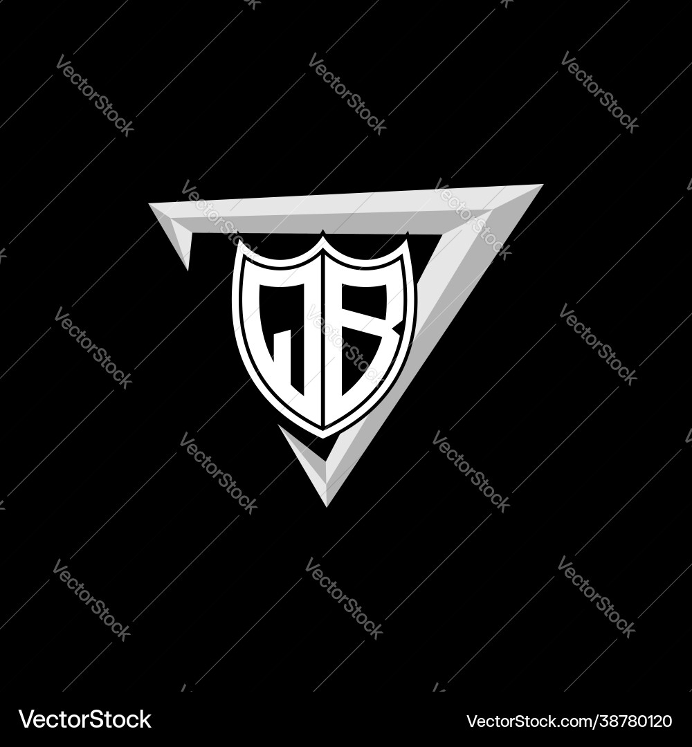 Initial letter q b shield shape with triangular Initial letter q b shield shape with triangular Vector Image