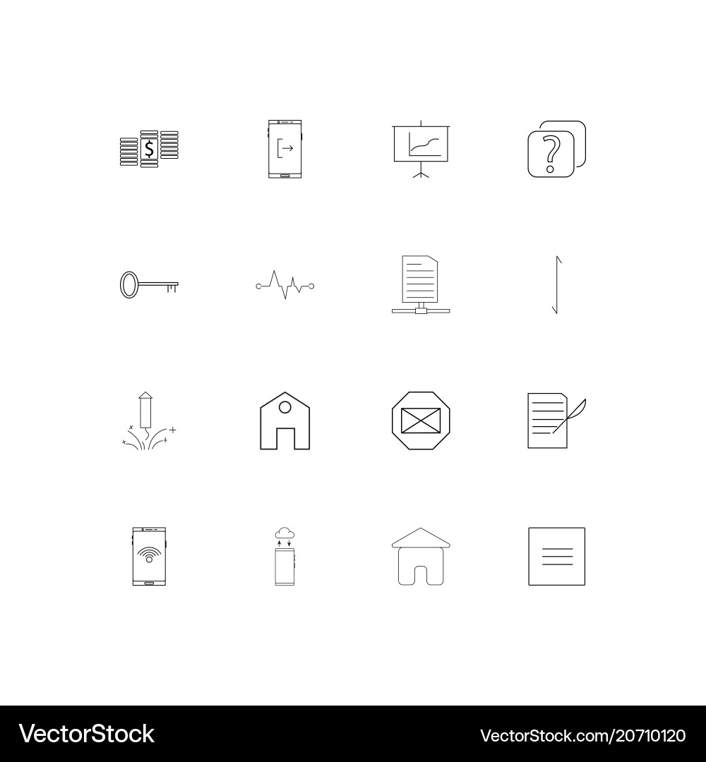 Internet of things simple linear icons set vector image